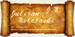 Julijan Miletaški vizit kartica
